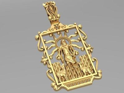 San Lazaro Pendant with Custom Bail GOLD