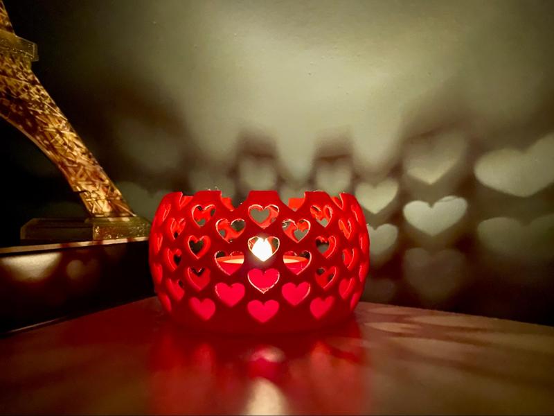 Heart-Shaped Projection Tea Light Holder