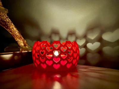 Heart-Shaped Projection Tea Light Holder