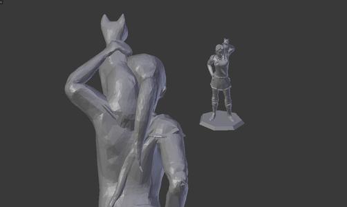 Female Knight with Cat