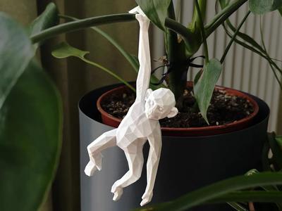 Cute Low Poly Hanging Monkey