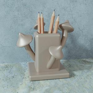 3d printing stl file pencil holder idea with mushrooms for office