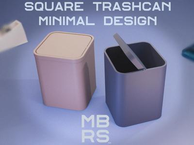 Desk Trashcan with Swing Lid  SQUARE VERSION