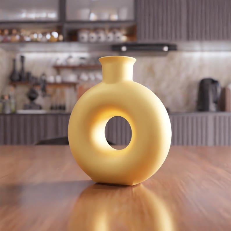 3D Indoor Donut Vase STL File – Flower Vase, Small Planter, Desk Planter, 3D Print File, Home Decor, Vase for Flowers