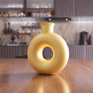3D Indoor Donut Vase STL File – Flower Vase, Small Planter, Desk Planter, 3D Print File, Home Decor, Vase for Flowers