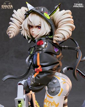 Shiro action figure of girl riding bike