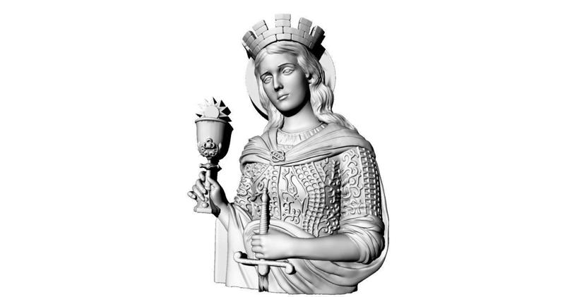 Virgen Santa Barbara doncella virgin saint barbara mother mary