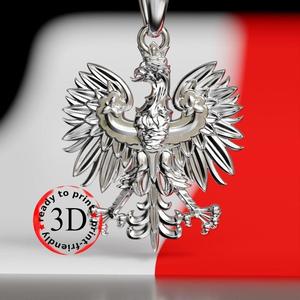 Polish eagle white emblem ready to print 3D