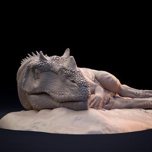 Ceratosaurus sleeping – dinosaur carnivore