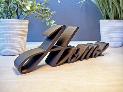 Decorative 3D-Printed “Home” Sign