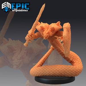 Cobra Folk Sword & Shield / Serpent Warrior / Serpentfolk Soldier / Sand Snake / Dune Reptile / Desert Encounter