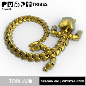 Articulated Dragon 001 – Crystallized – Print in place – No supports – STL