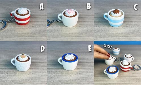 Clicker Cup Mug Chocolate Cream,Marshmallow & more / keychain