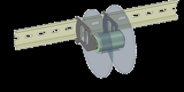 DIN rail wire spool holder