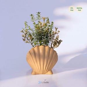 Shell Vase 3D Print Stl File, Vase 3D Print Files