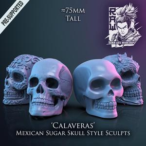 Calaveras – Set of 4 Deco Skulls