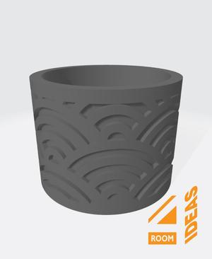 Succulent Planter Japanese Style – Waves/Seigaiha V1