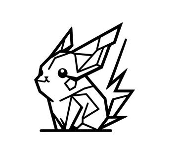 Geometric Pikachu wallart 2D