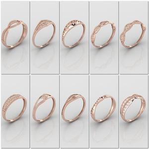 100 Files – Women Ring Womens Rings Plain Models  STL 3DM 3D Model Collection