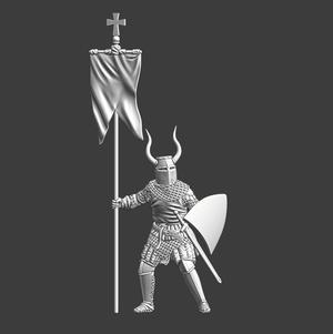 Medieval Teutonic Knight – with banner
