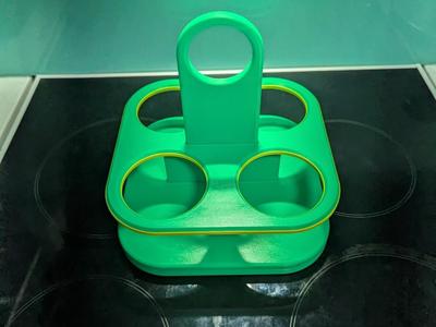 Collapsible cup holder/caddy with a handle