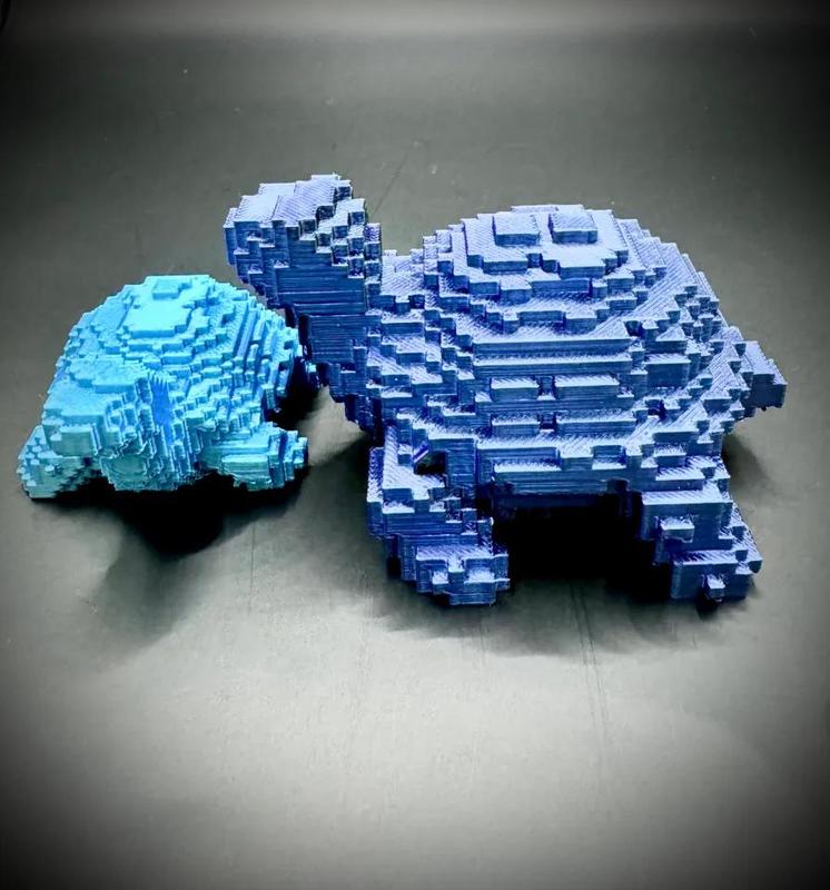 Voxel Turtle Figurine (scalable)