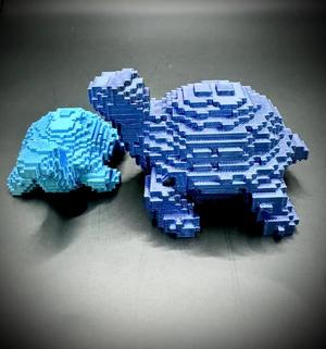 Voxel Turtle Figurine (scalable)