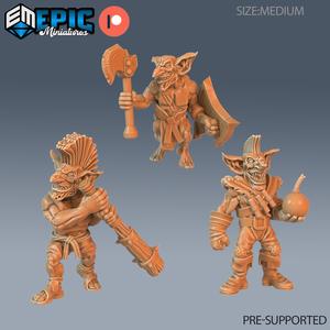 Wicked Goblin Tribe Set / Male Goblinoid / Evil Ogre / Green Skin Army Soldier / Siege Servant