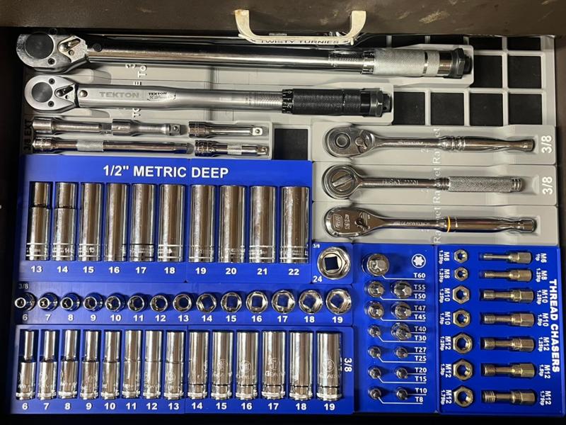 Gridfinity 3/8 metric socket set