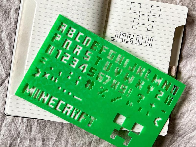 Minecraft Font Alphabet and Numbers Stencil