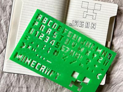 Minecraft Font Alphabet and Numbers Stencil