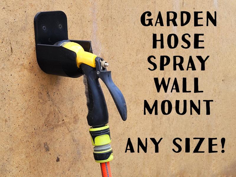 Garden hose spray wall mount