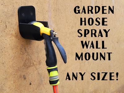 Garden hose spray wall mount
