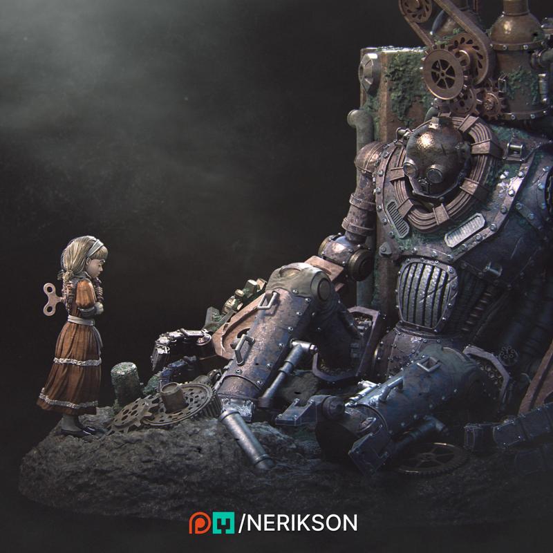 Abandoned Robot Diorama [presupported]