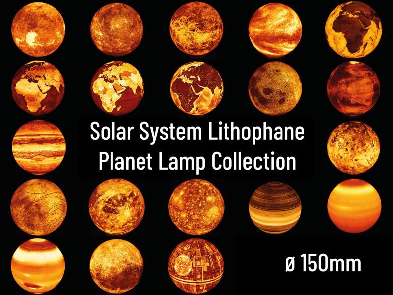 Solar System Lithophane Planet Lamps – ⌀150mm
