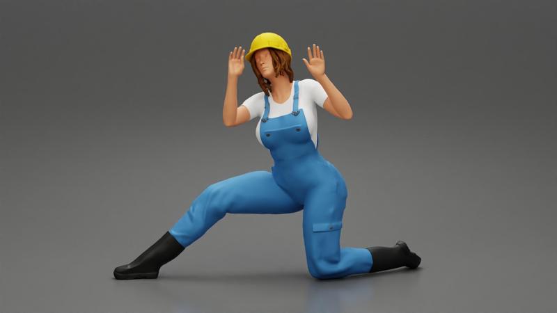 automotive mechanic girl with suit and helmet check the car