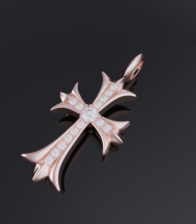 Chrome heart pendant diamond