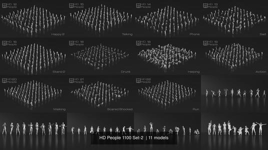 HD People 1100 Set-2  3D Model Collection