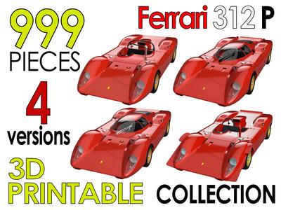 Ferrari 312 P 3D Printable – Car Kit Pack Bundle 3D Model Collection