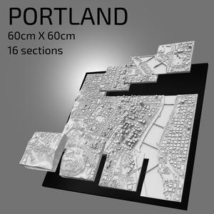 3D Portland | Digital Files | 3D STL File | Portland 3D Map | 3D City Art | 3D Printed Landmark | Model of Portland Skyline | 3D Art
