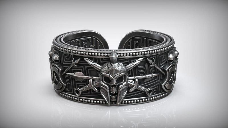 Greek Spartan Helmet Skull Head Adjustable Free Size Ring
