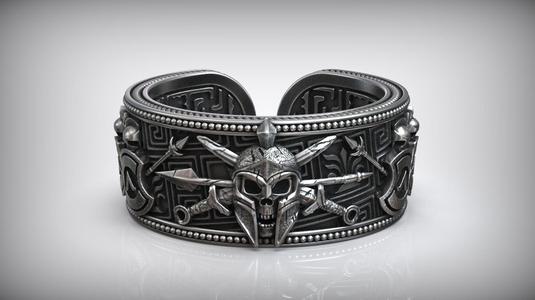 Greek Spartan Helmet Skull Head Adjustable Free Size Ring