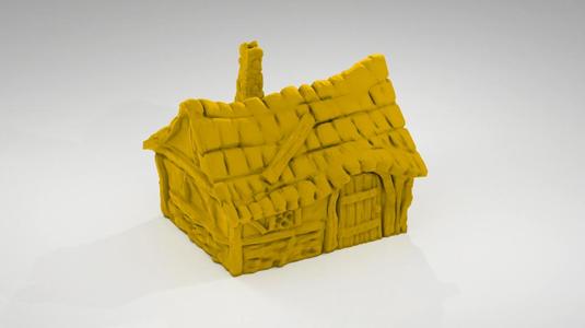 Warmaster scenery – small hut sketch