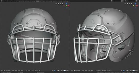 Modern Football Helmet with various Facemasks