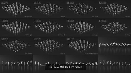 HD People 1100 Set-3 3D Model Collection
