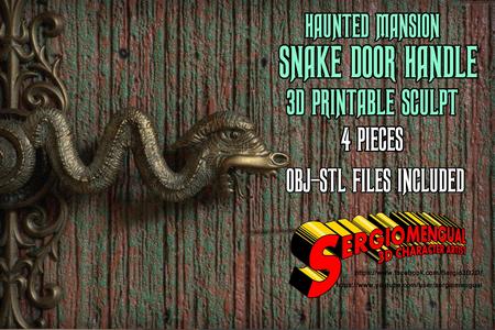 Haunted Mansion Snake Door Handle 3D Printable Sculpt