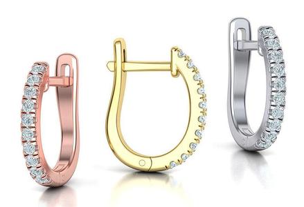 Fine Diamond Classic Earrings 3d model 14mm  main size