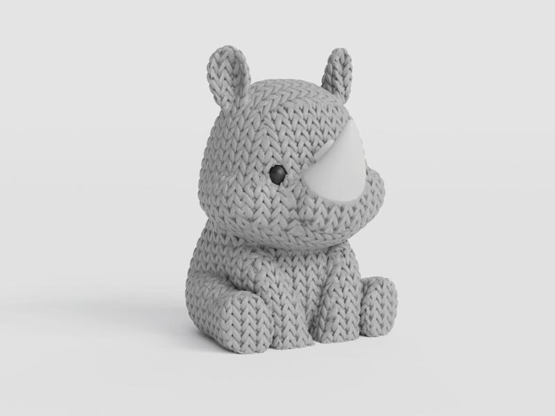Knitted Rhino