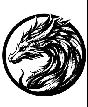 Leather Stamp 100mm Feather Dragon