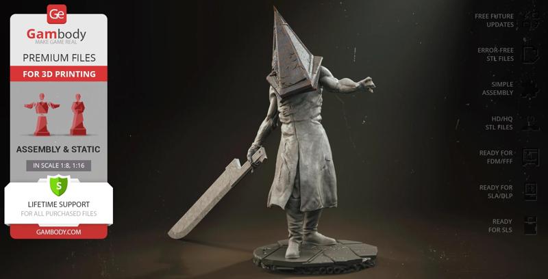 Pyramid Head Monster STL files for 3D Printing | Assembly Model